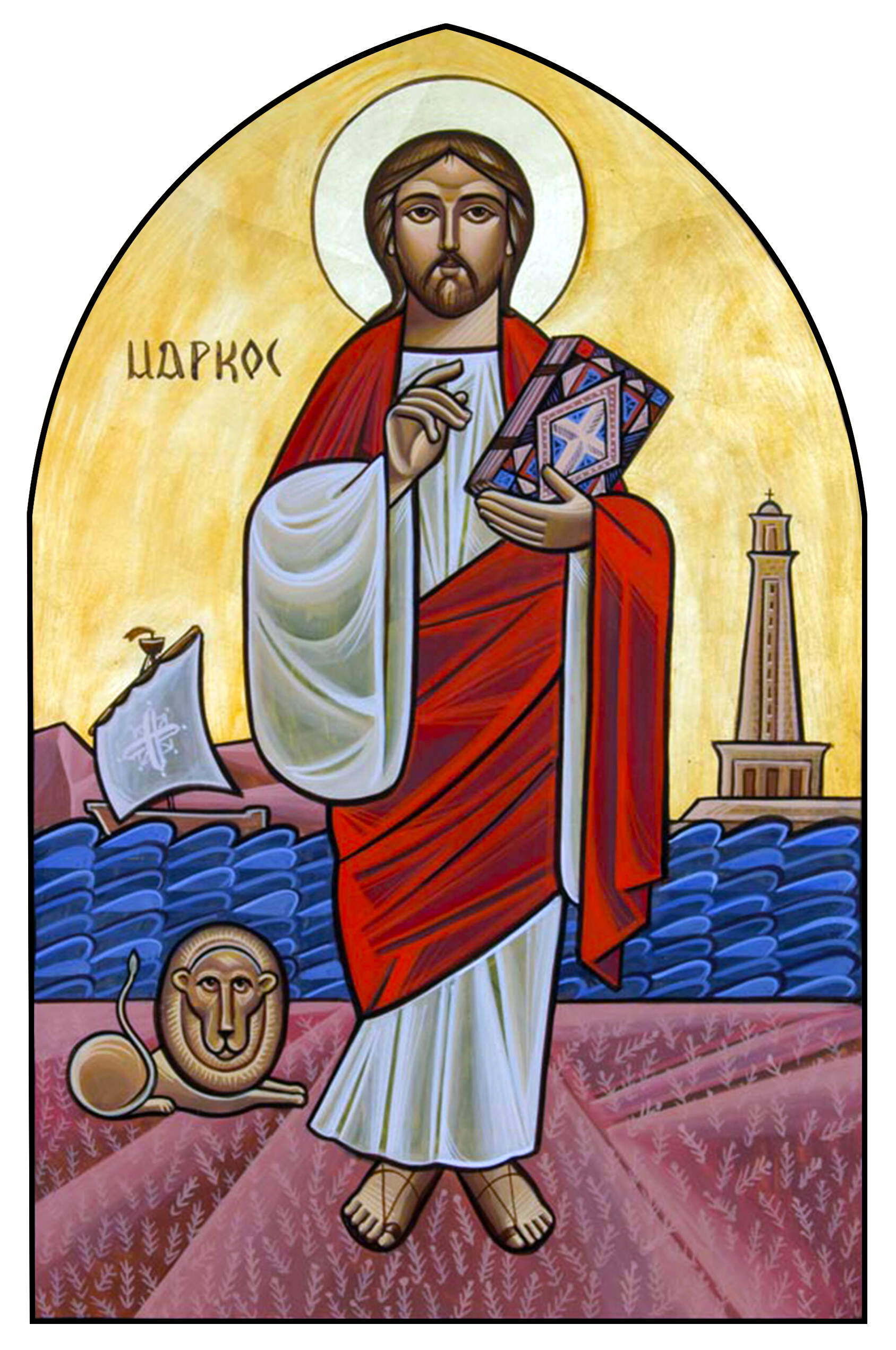 St. Mark Icon. Painting in Coptic Style